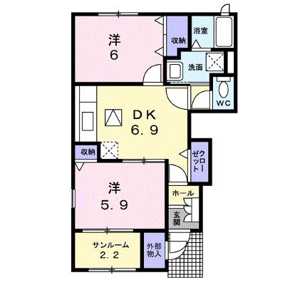 ブルック　サイドＣ 101【管理NO：1-013688503-01010】 ★家具家電は申し込み後に搬入します★の物件画像