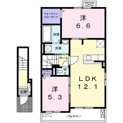 エ－ルデヴュ　Ⅱ 205【管理NO：1-024495302-02050】 ★家具家電は申し込み後に搬入します★ ★2026年08月下旬入居可能★の物件画像