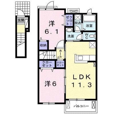 サンシャイン　マキ　Ｄ 202【管理NO：1-023620402-02020】 ★家具家電は申し込み後に搬入します★ ★2026年08月下旬入居可能★の物件画像