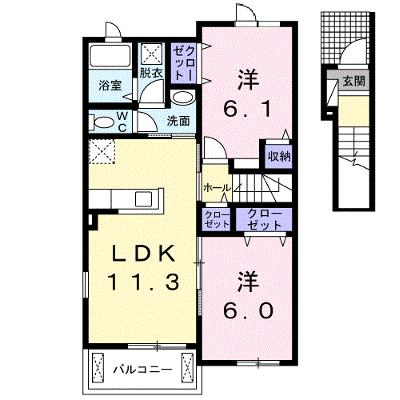 Ｐｒｉｍｅ　Ｆ・Ｋ 203【管理NO：1-020743001-02030】 ★家具家電は申し込み後に搬入します★ ★2026年08月下旬入居可能★の物件画像