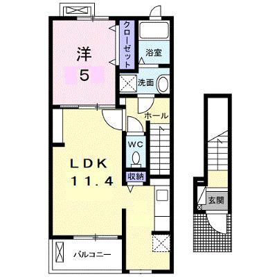 アルドール香西Ⅱ 202【管理NO：1-020590502-02020】 ★家具家電は申し込み後に搬入します 2026年08月下旬入居可能の物件画像