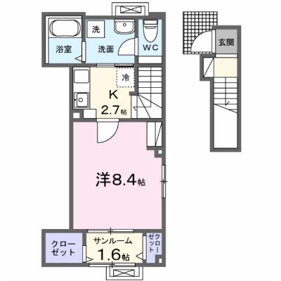 ライズひまわり 201【管理NO：1-028396001-02010】 ★家具家電は申し込み後に搬入します 2026年12月上旬入居可能の物件画像