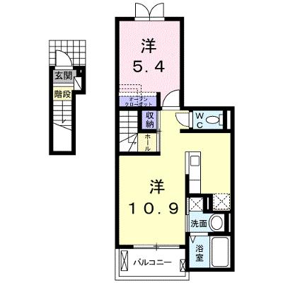 ロワ・クレール 203【管理NO：1-018909301-02030】 ★家具家電は申し込み後に搬入します★ ★2026年09月上旬入居可能★の物件画像