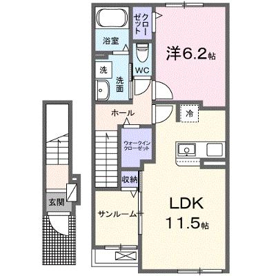 グラン　ジェルメ 205【管理NO：1-027756201-02040】 ★家具家電は申し込み後に搬入します★ ★2026年12月中旬入居可能★の物件画像