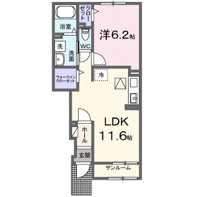 グラン　ジェルメ 105【管理NO：1-027756201-01040】 ★家具家電は申し込み後に搬入します★ ★2026年12月中旬入居可能★の物件画像