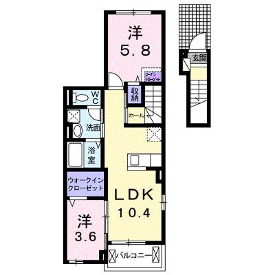 メゾン・フルール 201【管理NO：1-020669001-02010】 ★家具家電は申し込み後に搬入します★ ★2026年09月下旬入居可能★の物件画像