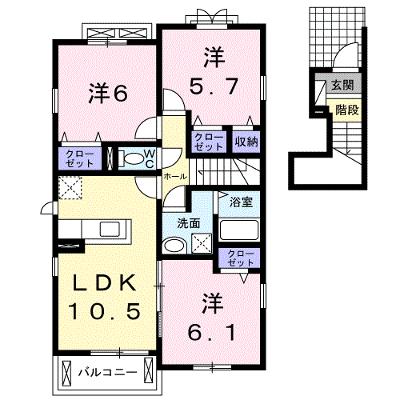 ラフレシール 201【管理NO：1-018664501-02010】 ★家具家電は申し込み後に搬入します★ ★2026年08月下旬入居可能★の物件画像