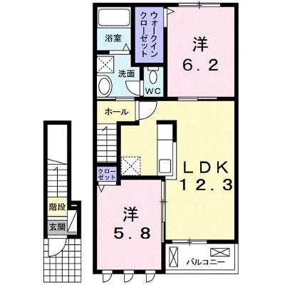 ボヌール岩橋　Ⅱ 202【管理NO：1-021600601-02020】 ★家具家電は申し込み後に搬入します 2026年08月下旬入居可能の物件画像