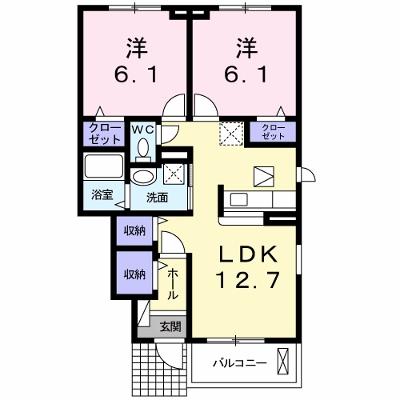 クレセント　Ⅱ 103【管理NO：1-016992001-01030】 ★家具家電は申し込み後に搬入します★の物件画像