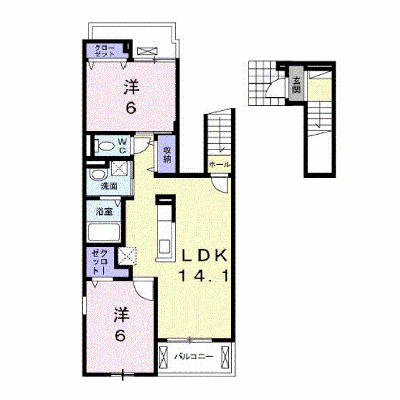 ミルキー　ウェイ稲月 203【管理NO：1-021387901-02030】 ★家具家電は申し込み後に搬入します★の物件画像