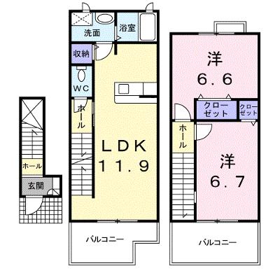 プリムヴェール 203【管理NO：1-011834301-02030】 ★家具家電は申し込み後に搬入します★ ★2026年10月中旬入居可能★の物件画像