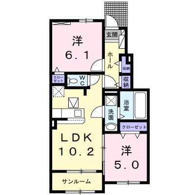 ケースリー　Ⅴ 102【管理NO：1-026374905-01020】 ★家具家電は申し込み後に搬入します 2026年08月上旬入居可能の物件画像