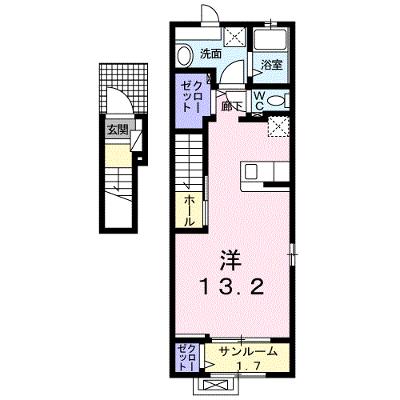 ＳＯＬＡＲＥ　Ⅰ 201【管理NO：1-026440201-02010】 ★家具家電は申し込み後に搬入します★ ★2026年09月上旬入居可能★の物件画像