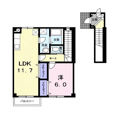 メゾン・クリスタルⅡ 203【管理NO：1-007935401-02030】 ★家具家電は申し込み後に搬入します★ ★2026年09月中旬入居可能★の物件画像