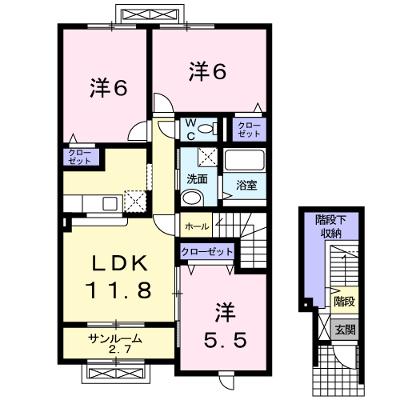 デスパシオ 203【管理NO：1-014355501-02030】 ★家具家電は申し込み後に搬入します★ ★2026年08月下旬入居可能★の物件画像