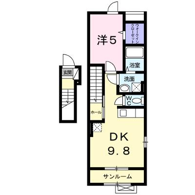 プラシードⅡ 201【管理NO：1-017656501-02010】 ★家具家電は申し込み後に搬入します★ ★2026年08月下旬入居可能★の物件画像