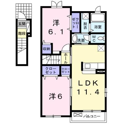 メゾンミルフィーユ　Ａ 201【管理NO：1-017422301-02010】 ★家具家電は申し込み後に搬入します★ ★2026年08月下旬入居可能★の物件画像