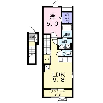 ショコラ　ヒルズⅡ 201【管理NO：1-020356601-02010】 ★家具家電は申し込み後に搬入します 2026年07月下旬入居可能の物件画像