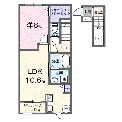 アラモード 205【管理NO：1-028433401-02050】 ★家具家電は申し込み後に搬入します 2026年10月上旬入居可能の物件画像
