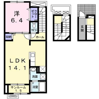 アベニール　ドゥ　アルブル 302【管理NO：1-022984801-03020】 ★家具家電は申し込み後に搬入します★ ★2026年09月中旬入居可能★の物件画像