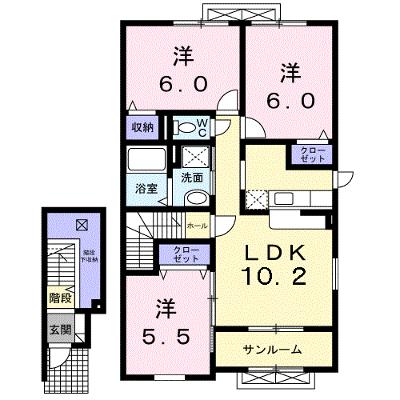 アンダンテ 204【管理NO：1-017443501-02040】 ★家具家電は申し込み後に搬入します 2026年09月上旬入居可能の物件画像
