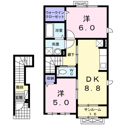 サクラヒルズ　Ⅱ 202【管理NO：1-017194801-02020】 ★家具家電は申し込み後に搬入します 2026年08月下旬入居可能の物件画像