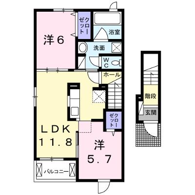 ベル　フレーズ　２４Ⅰ 201【管理NO：1-021178701-02010】 ★家具家電は申し込み後に搬入します★の物件画像