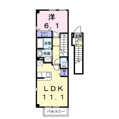 プラシードⅠ 203【管理NO：1-013325801-02030】 ★家具家電は申し込み後に搬入します 2026年08月下旬入居可能の物件画像