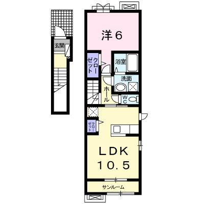 プリムローズ　Ⅱ　Ｂ 201【管理NO：1-023394202-02010】 ★家具家電は申し込み後に搬入します 2026年08月下旬入居可能の物件画像