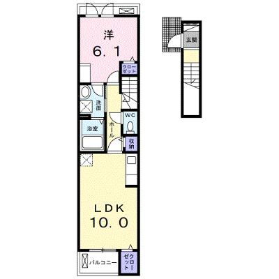 サージュⅥ 202【管理NO：1-026924501-02020】 ★家具家電は申し込み後に搬入します 2026年08月中旬入居可能の物件画像