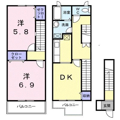 エターナル 204【管理NO：1-012136601-02040】 ★家具家電は申し込み後に搬入します★ ★2026年10月中旬入居可能★の物件画像
