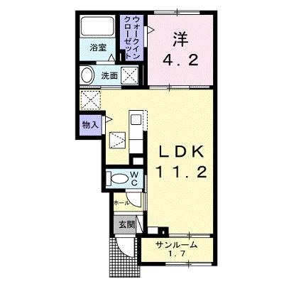 カーサ・ヴァンベールⅠ 102【管理NO：1-027841001-01020】 ★家具家電は申し込み後に搬入します★の物件画像