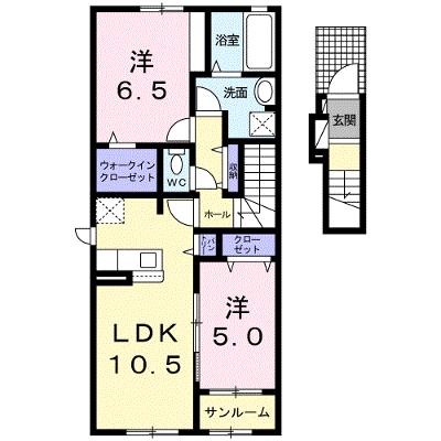 ヴィラ　アミング 205【管理NO：1-025513501-02050】 ★家具家電は申し込み後に搬入します★ ★2026年09月上旬入居可能★の物件画像