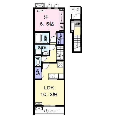 プリムローズⅢ 202【管理NO：1-024011501-02020】 ★家具家電は申し込み後に搬入します 2026年08月下旬入居可能の物件画像
