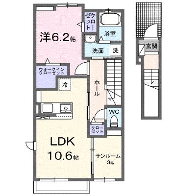 クインス 203【管理NO：1-027581901-02030】 ★家具家電は申し込み後に搬入します 2026年08月下旬入居可能の物件画像
