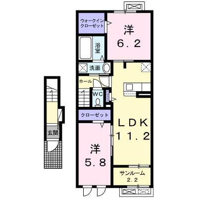 カサブランカ 204【管理NO：1-026178001-02040】 ★家具家電は申し込み後に搬入します 2026年10月中旬入居可能の物件画像