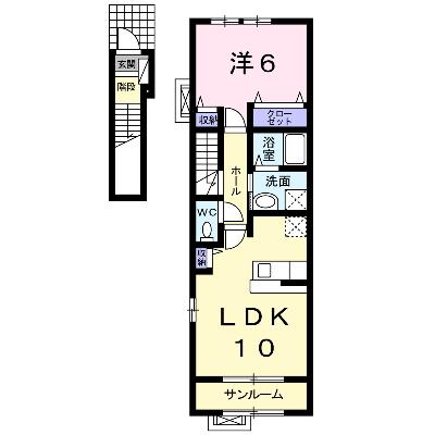 エアリーヒルⅡ 204【管理NO：1-016848002-02040】 ★家具家電は申し込み後に搬入します★の物件画像