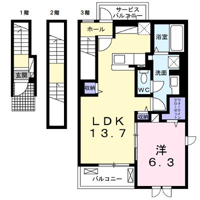 メゾンエスポワール 304【管理NO：1-027276601-03040】 ★家具家電は申し込み後に搬入します★ ★2026年09月中旬入居可能★の物件画像
