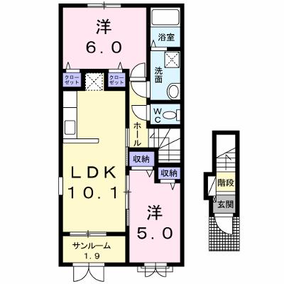 リヴェールⅡ 201【管理NO：1-022355402-02010】 ★家具家電は申し込み後に搬入します★ ★2026年09月中旬入居可能★の物件画像