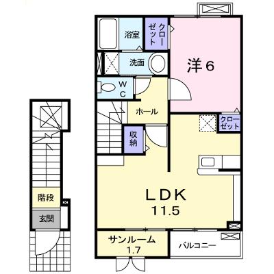 オービットＢ 201【管理NO：1-014914602-02010】 ★家具家電は申し込み後に搬入します 2026年09月上旬入居可能の物件画像