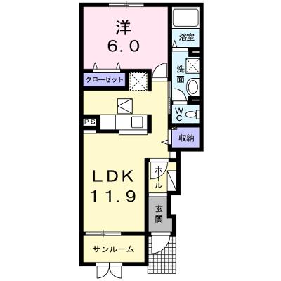 ローレルＮＳⅥ 102【管理NO：1-019375101-01020】 ★家具家電は申し込み後に搬入します★の物件画像