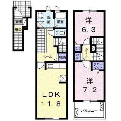 レインボー　ローズ　Ⅰ 207【管理NO：1-022120601-02060】 ★家具家電は申し込み後に搬入します★ ★2026年10月中旬入居可能★の物件画像