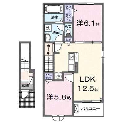 シェル　ドゥ　サツキⅡ 202【管理NO：1-028039501-02020】 ★家具家電は申し込み後に搬入します 2026年09月中旬入居可能の物件画像