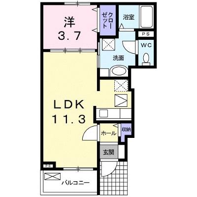 プリムローズ・ｆ　Ｂ館 102【管理NO：1-016641101-01020】 ★家具家電は申し込み後に搬入します★ ★2026年09月中旬入居可能★の物件画像