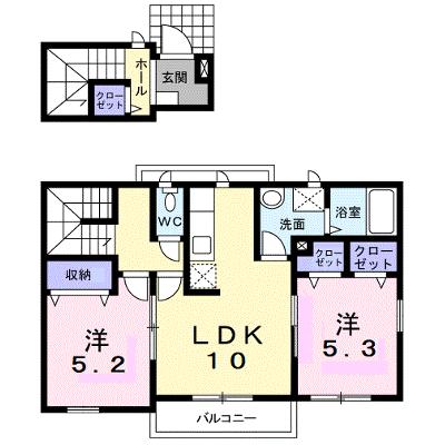 サン・ガーデンＢ 201【管理NO：1-013236602-02010】 ★家具家電は申し込み後に搬入します★ ★2026年10月中旬入居可能★の物件画像