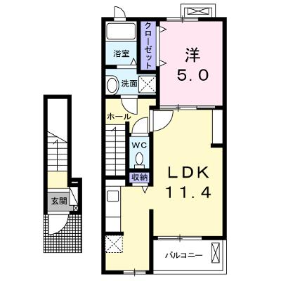 プリムローズ本城　Ｂ 202【管理NO：1-021403302-02020】 ★家具家電は申し込み後に搬入します★ ★2026年09月中旬入居可能★の物件画像