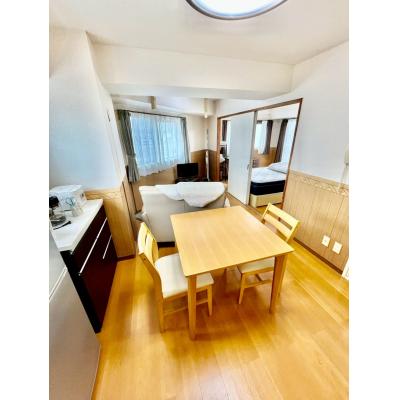 サンシティ５／広いマンスリーマンション１LDK４０㎡／駐車場完備／ペット相談／調理器具・食器類完備の物件画像