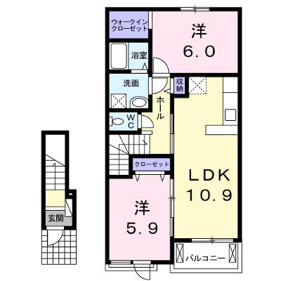 メゾンド・ベル 202【管理NO：1-020012001-02020】 ★家具家電は申し込み後に搬入します★ ★2026年09月上旬入居可能★の物件画像