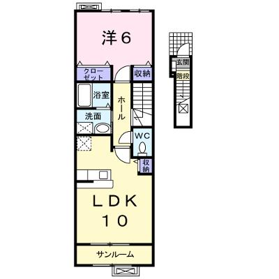 ヌ－ベルコ－トＫ　Ⅰ 203【管理NO：1-016219701-02030】 ★家具家電は申し込み後に搬入します★ ★2026年09月下旬入居可能★の物件画像