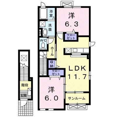 ラフレシールⅡ 202【管理NO：1-015378002-02020】 ★家具家電は申し込み後に搬入します 2026年09月上旬入居可能の物件画像